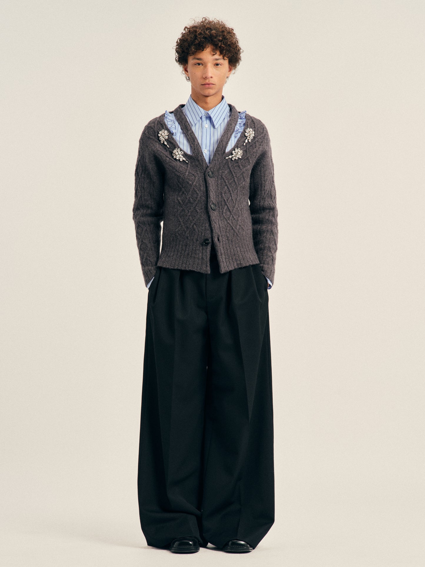 Peeling Waist Wide Leg Trousers