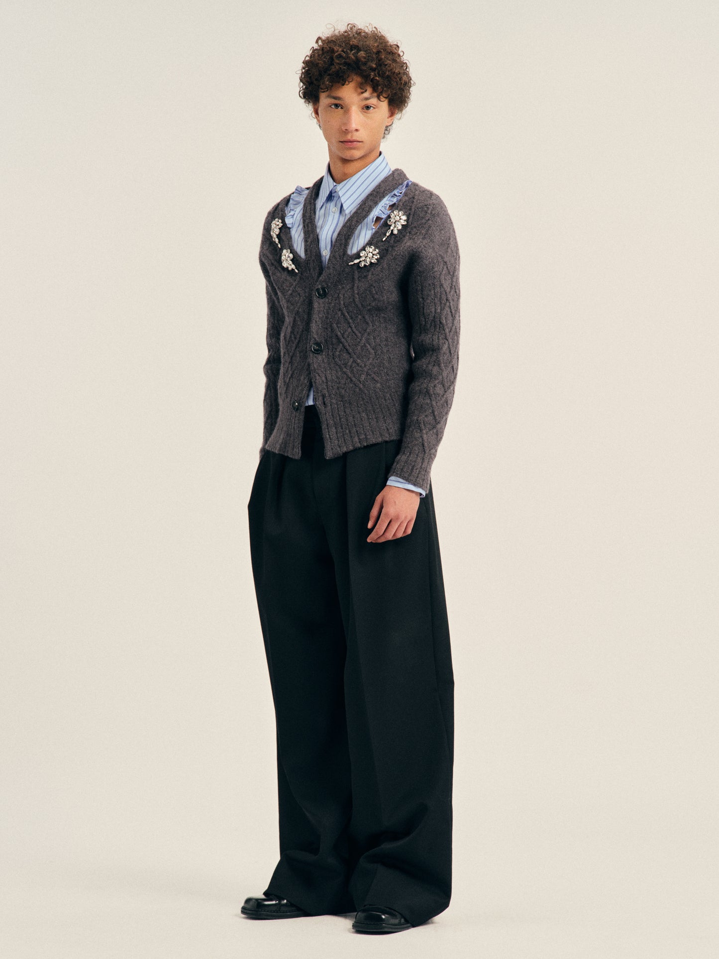 Peeling Waist Wide Leg Trousers