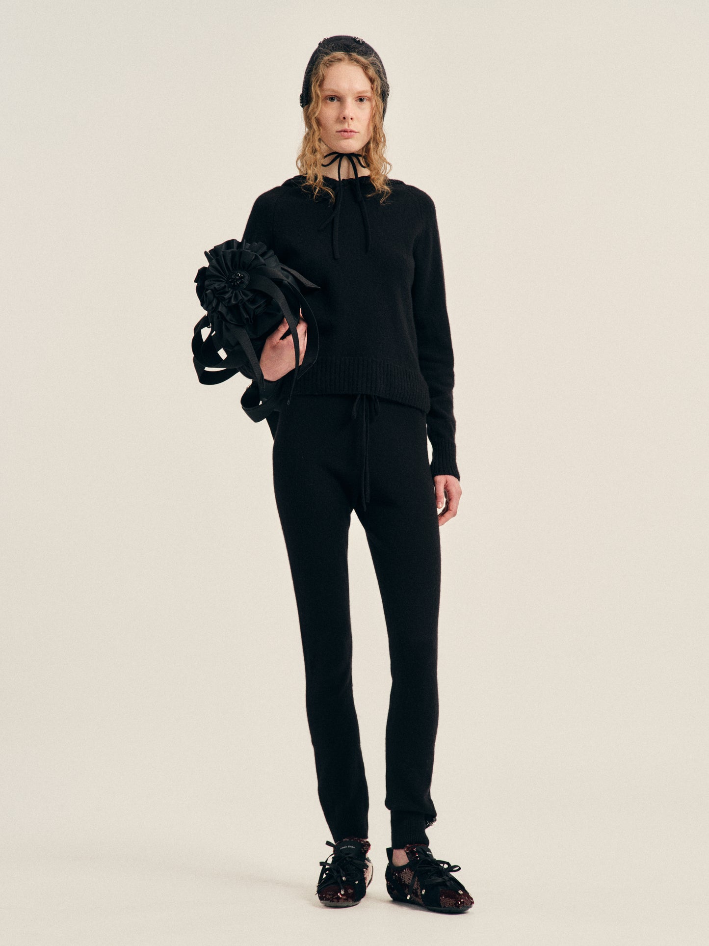 Embellished Cashmere Ribbed Long Johns