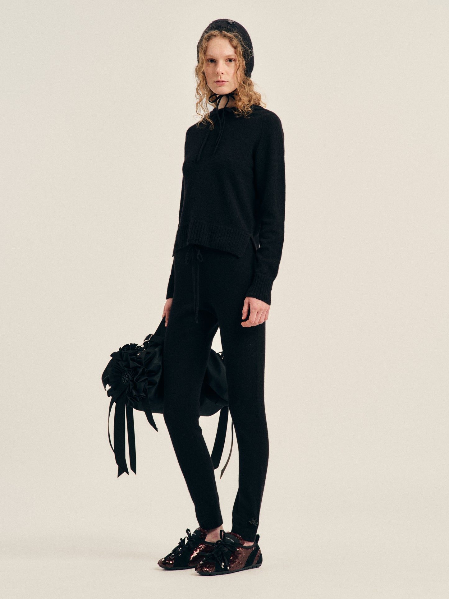 Embellished Cashmere Ribbed Long Johns