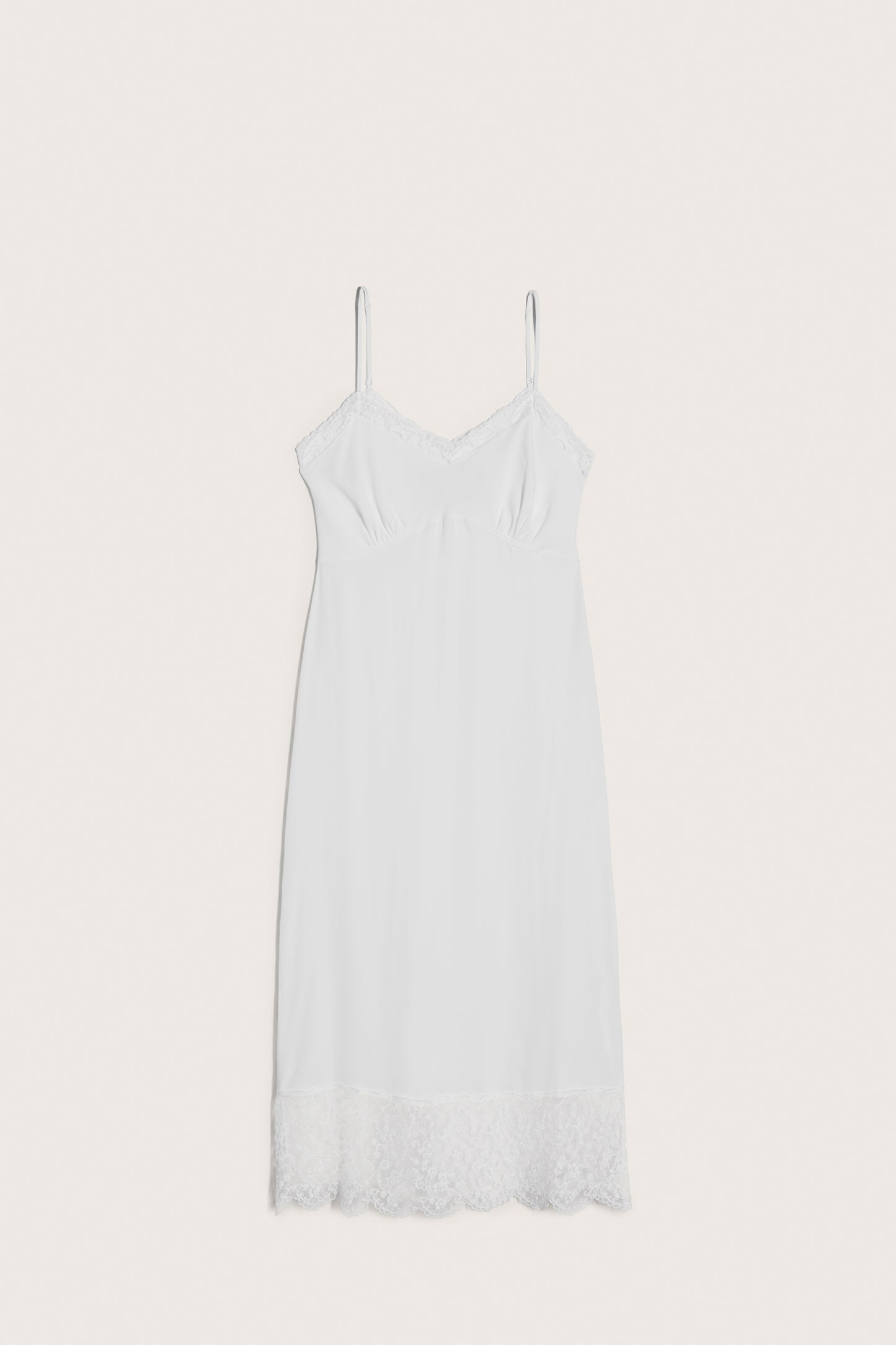 Deep Lace Trim Slip Dress