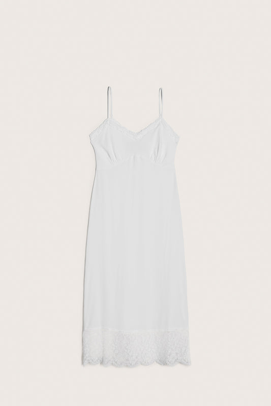 Deep Lace Trim Slip Dress