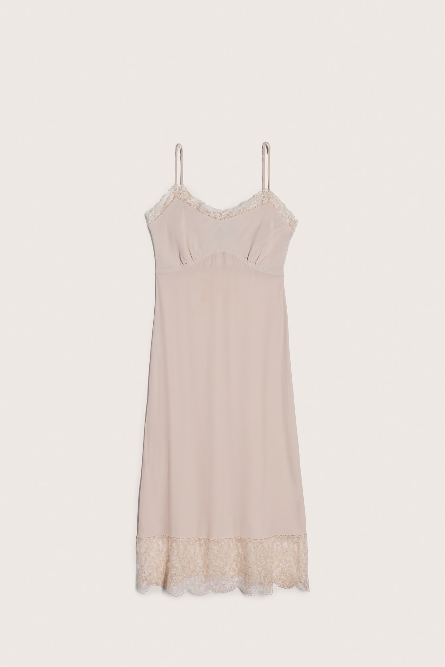 Deep Lace Trim Slip Dress