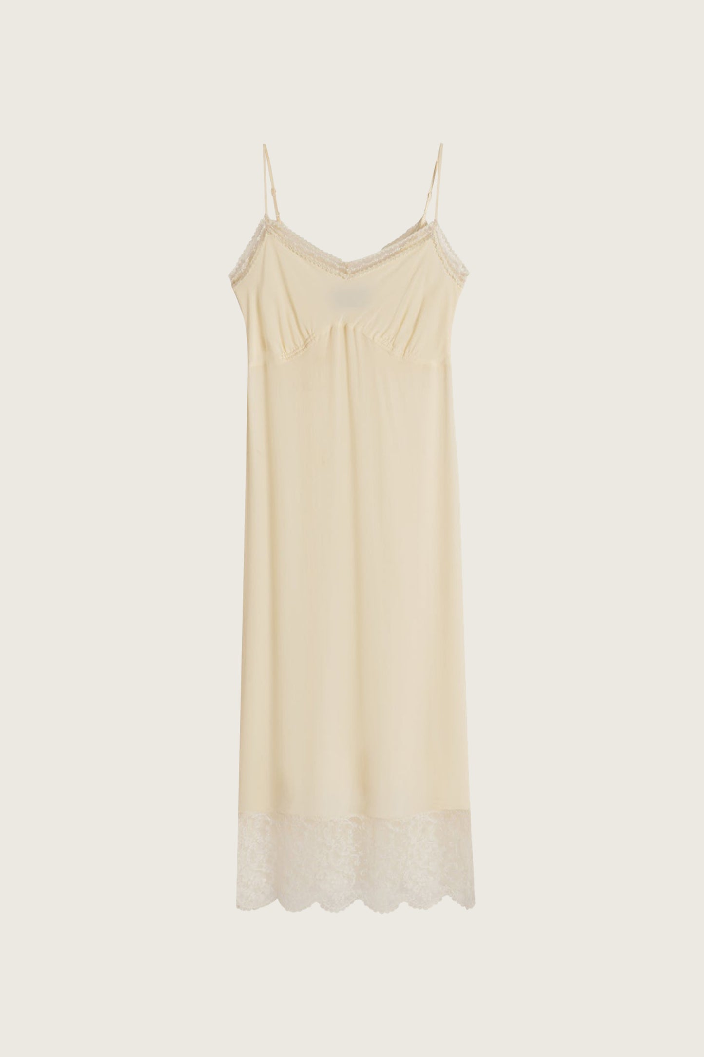 Deep Lace Trim Slip Dress