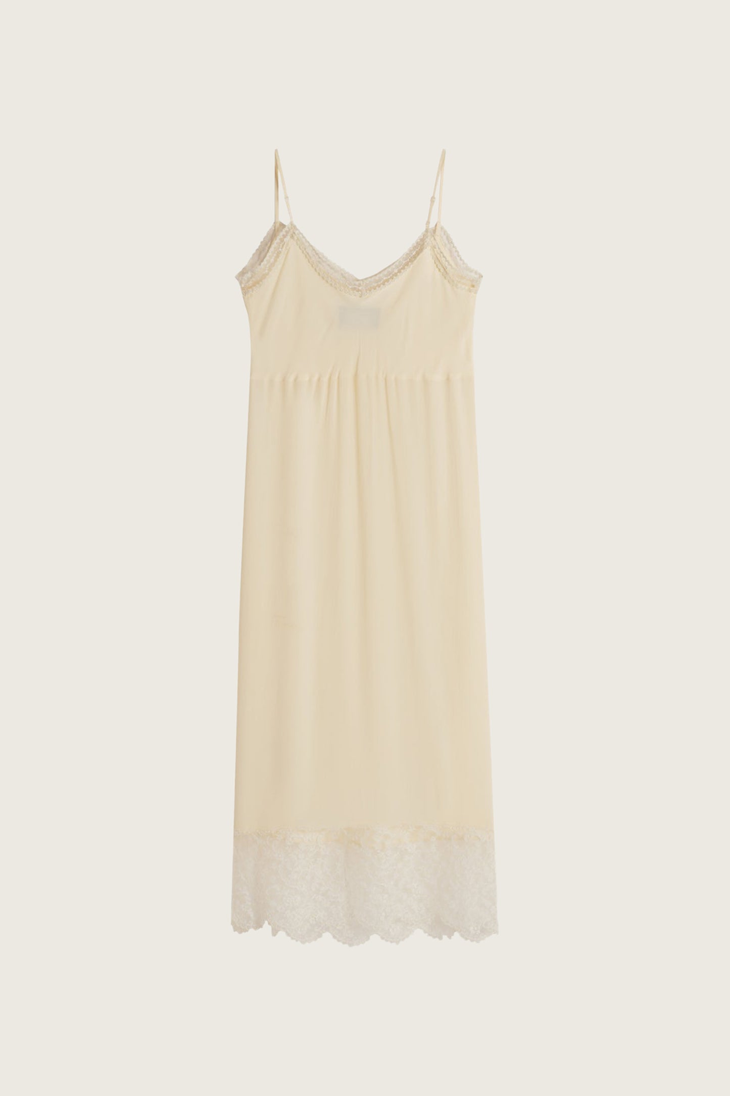 Deep Lace Trim Slip Dress