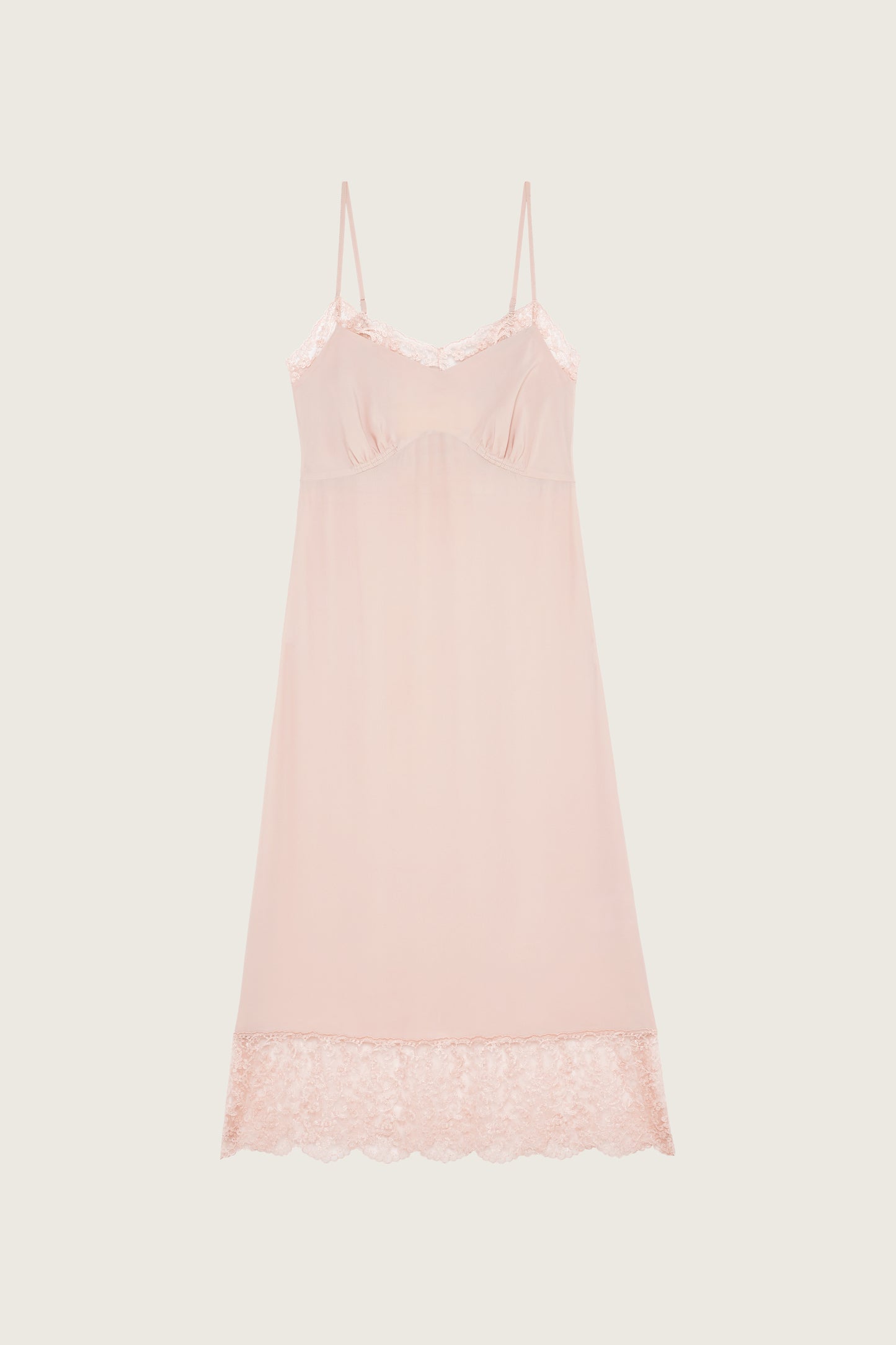 Deep Lace Trim Slip Dress