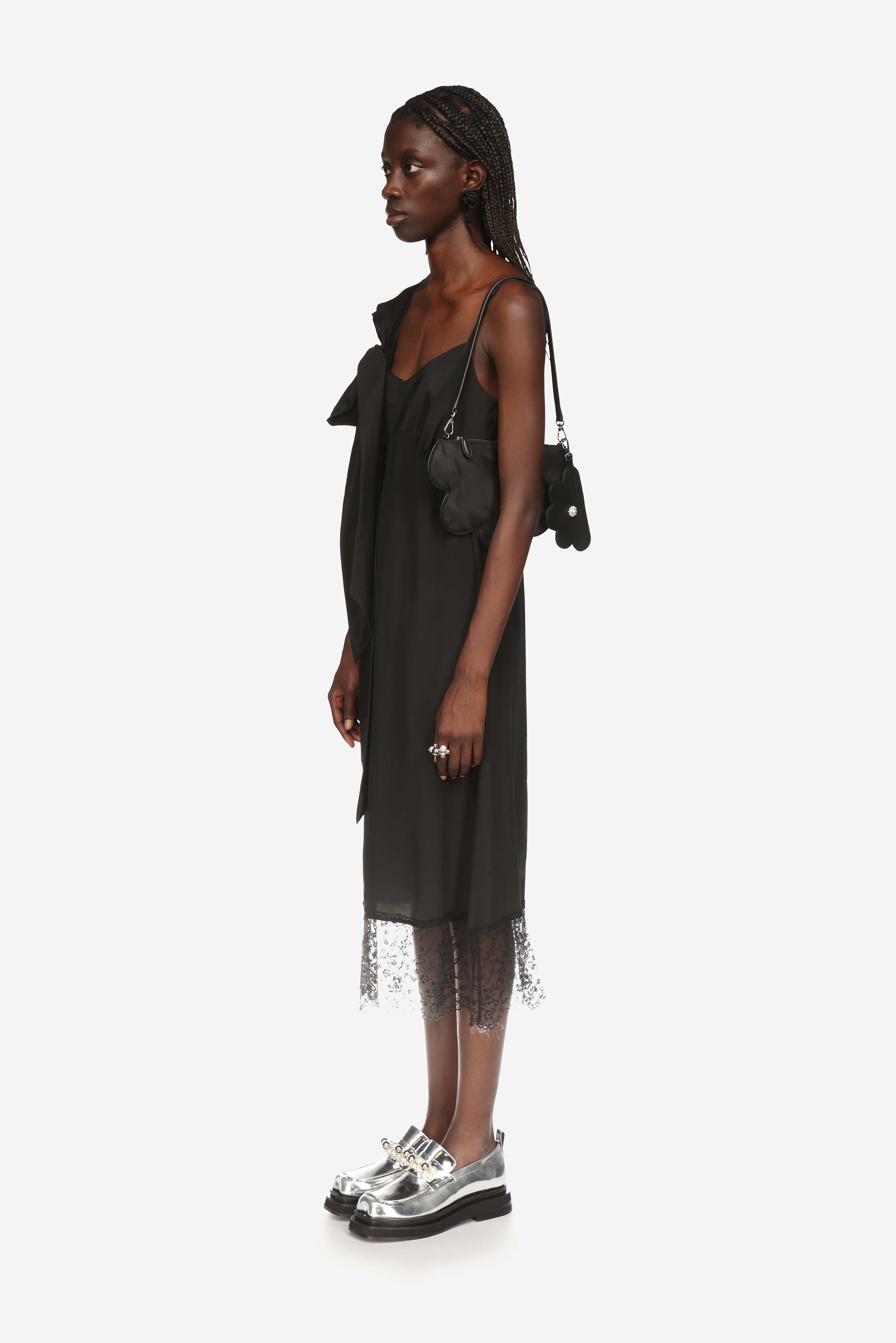 Simone Rocha lace-trim slip dress - Black