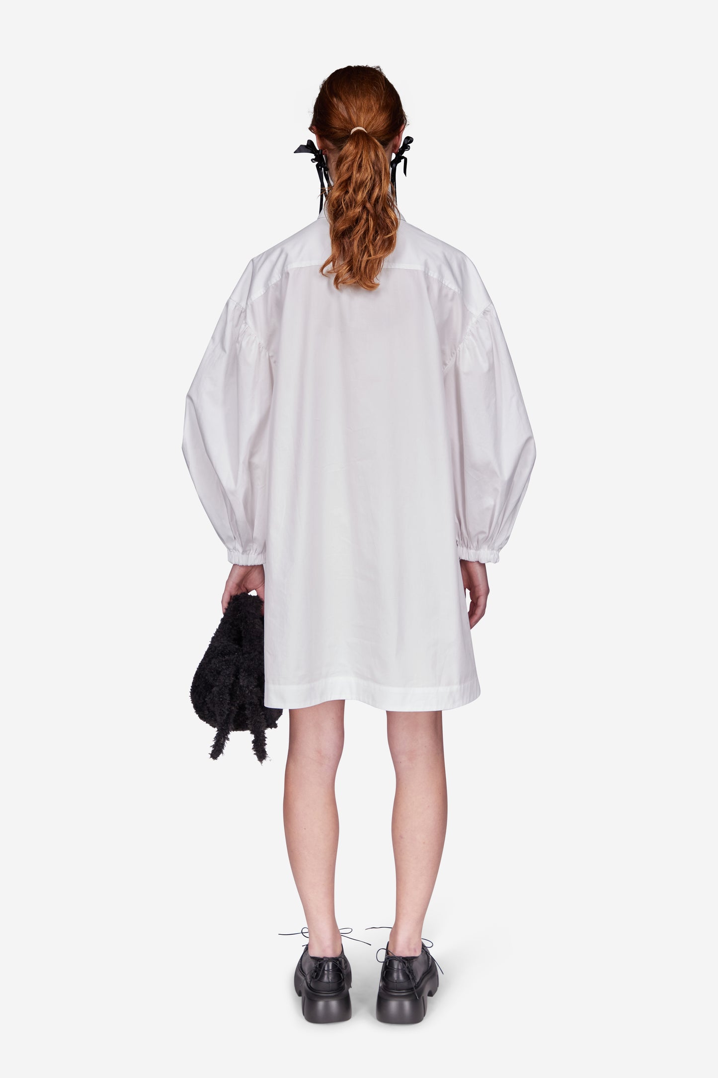 Button Placket Trapeze Shirt Dress