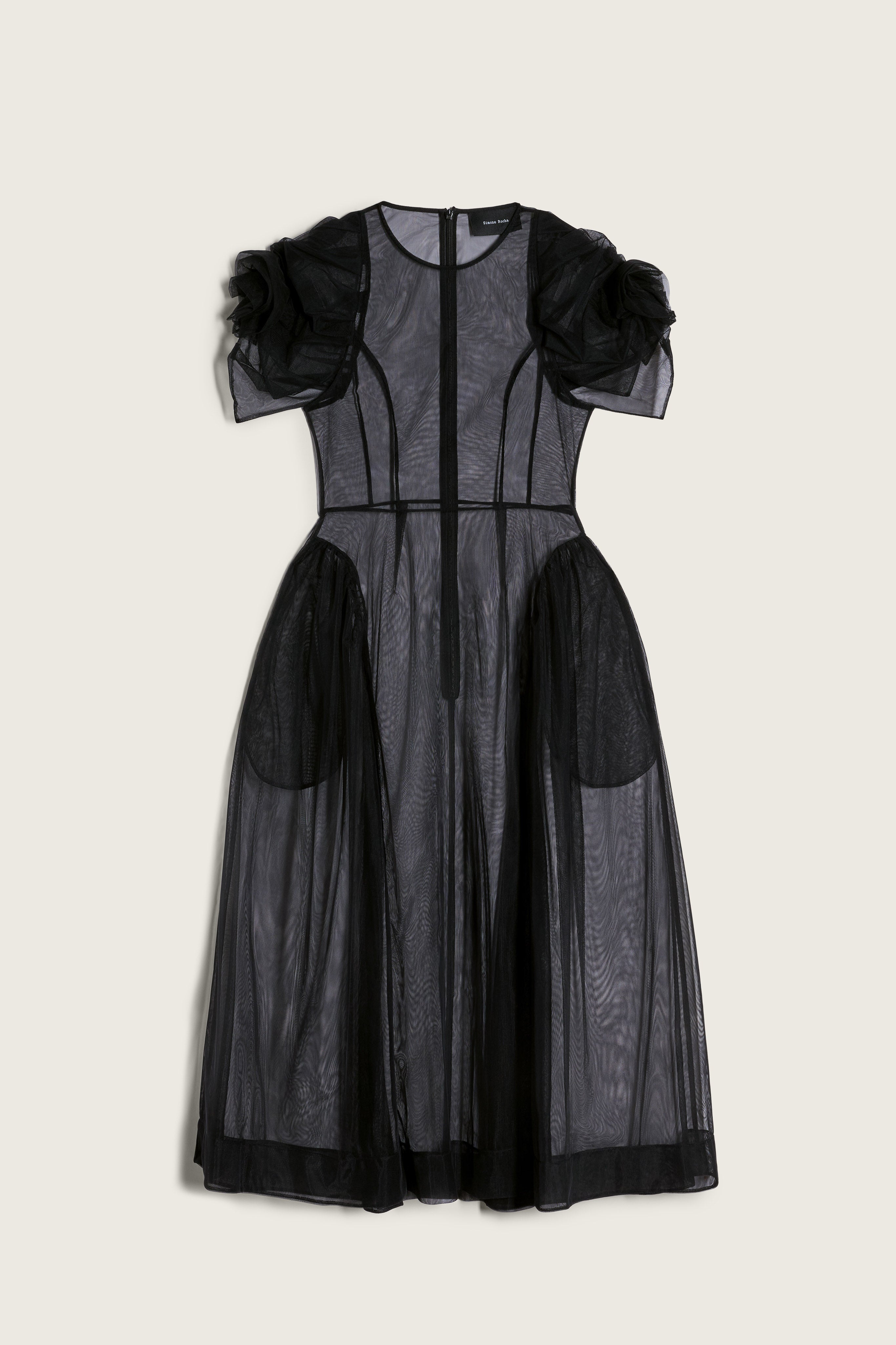 Rose Puff Sleeve Hip Dress – Simone Rocha US