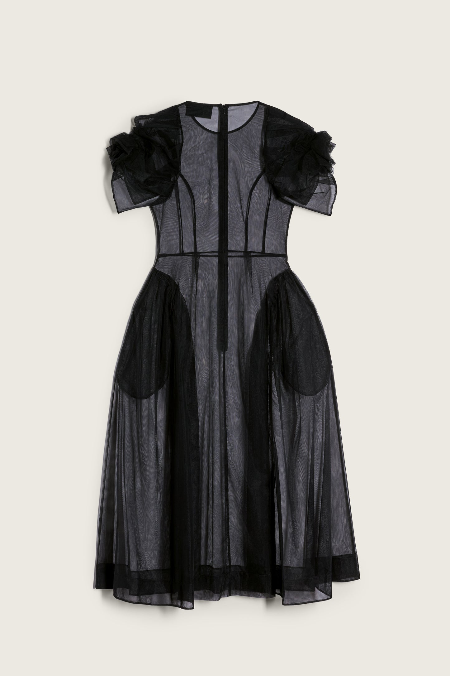 Rose Puff Sleeve Hip Dress