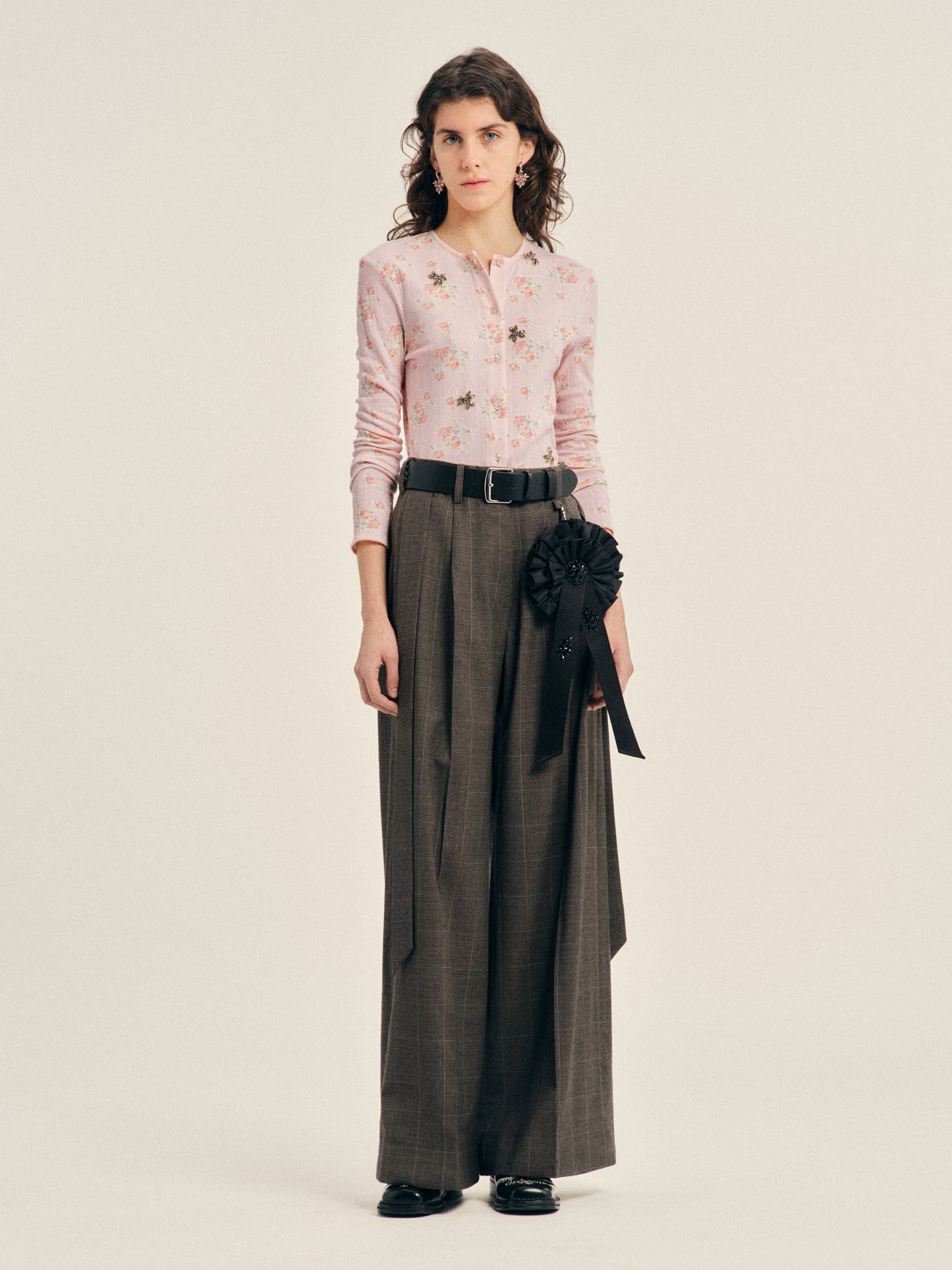 Embellished Pointelle Cardigan