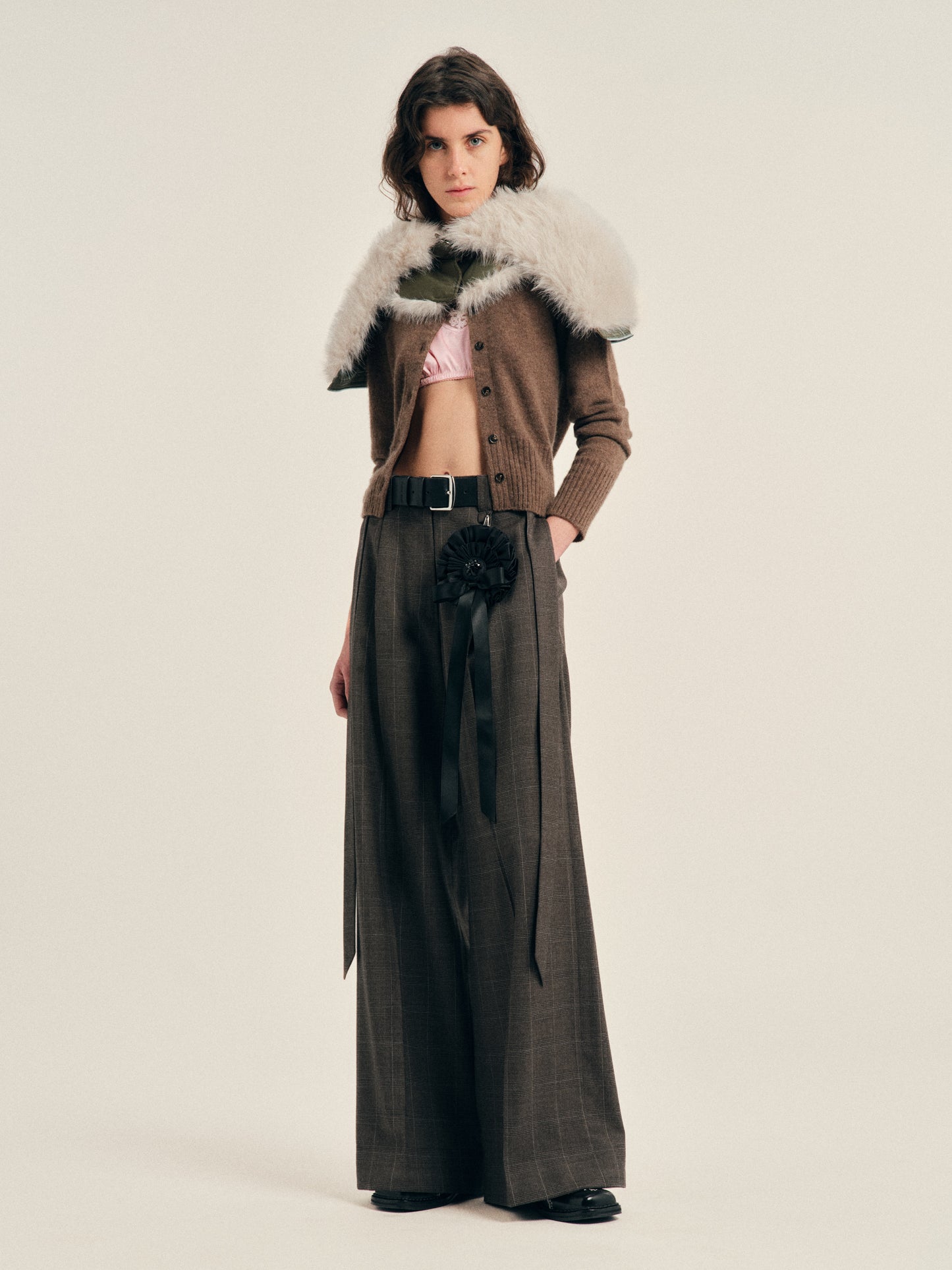 Wide Leg Sash Trousers