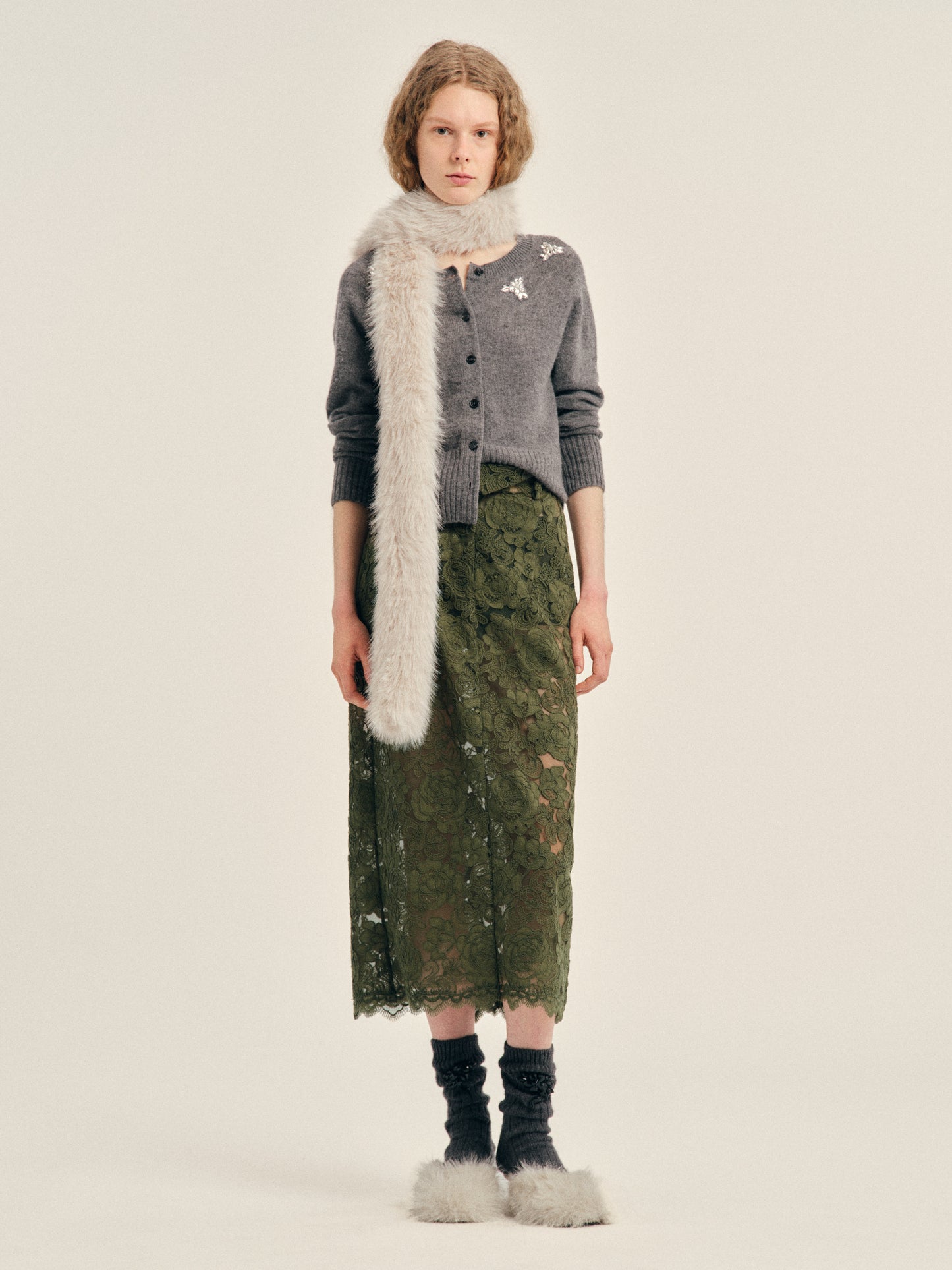Peeling Waist Column Skirt