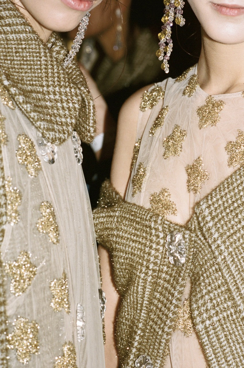simone rocha gold dress Simone Rocha Embellished metallic-effect cloqu midi dress Simone Rocha