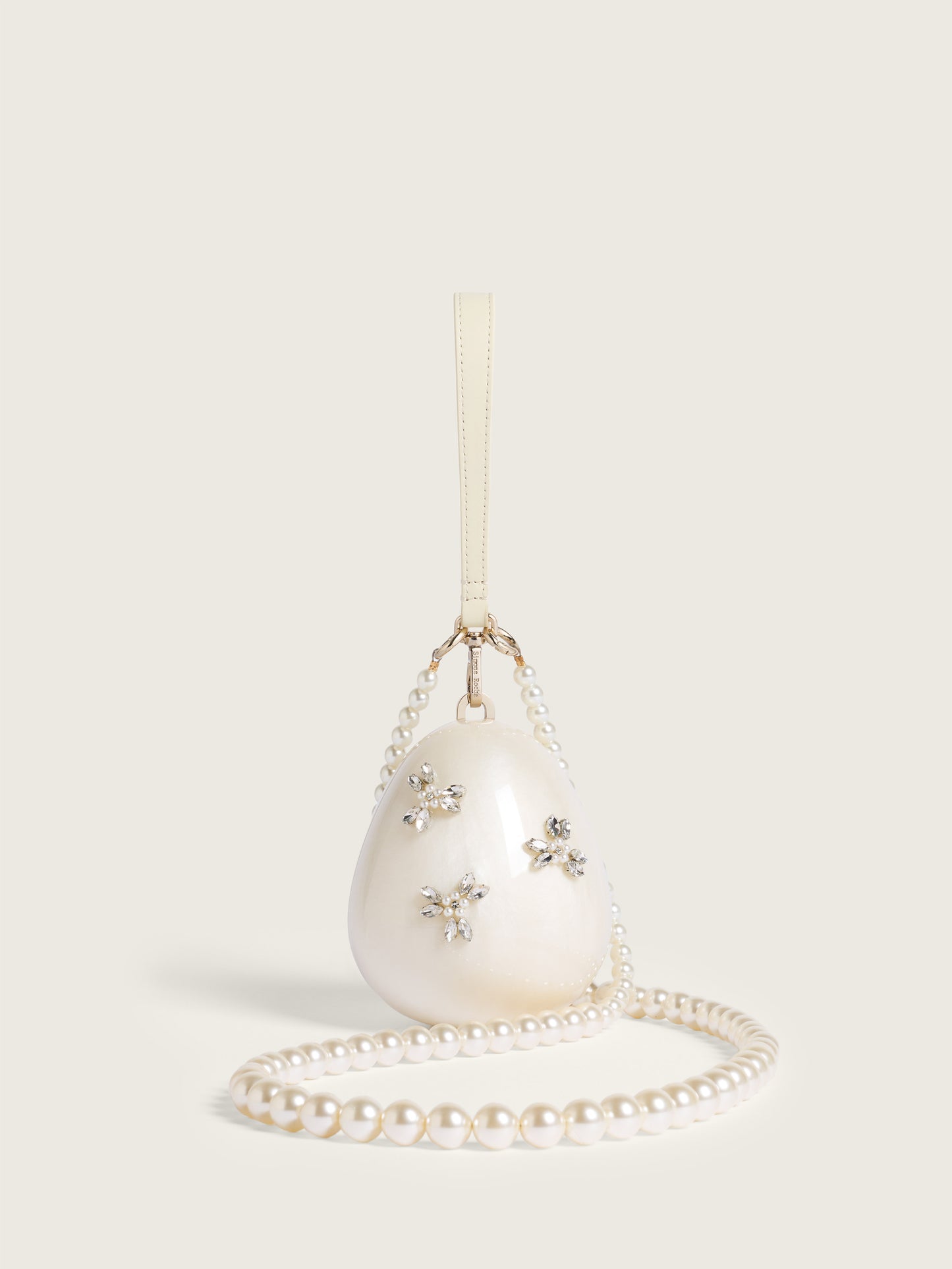 Embellished Pearl Crossbody Micro Egg Bag