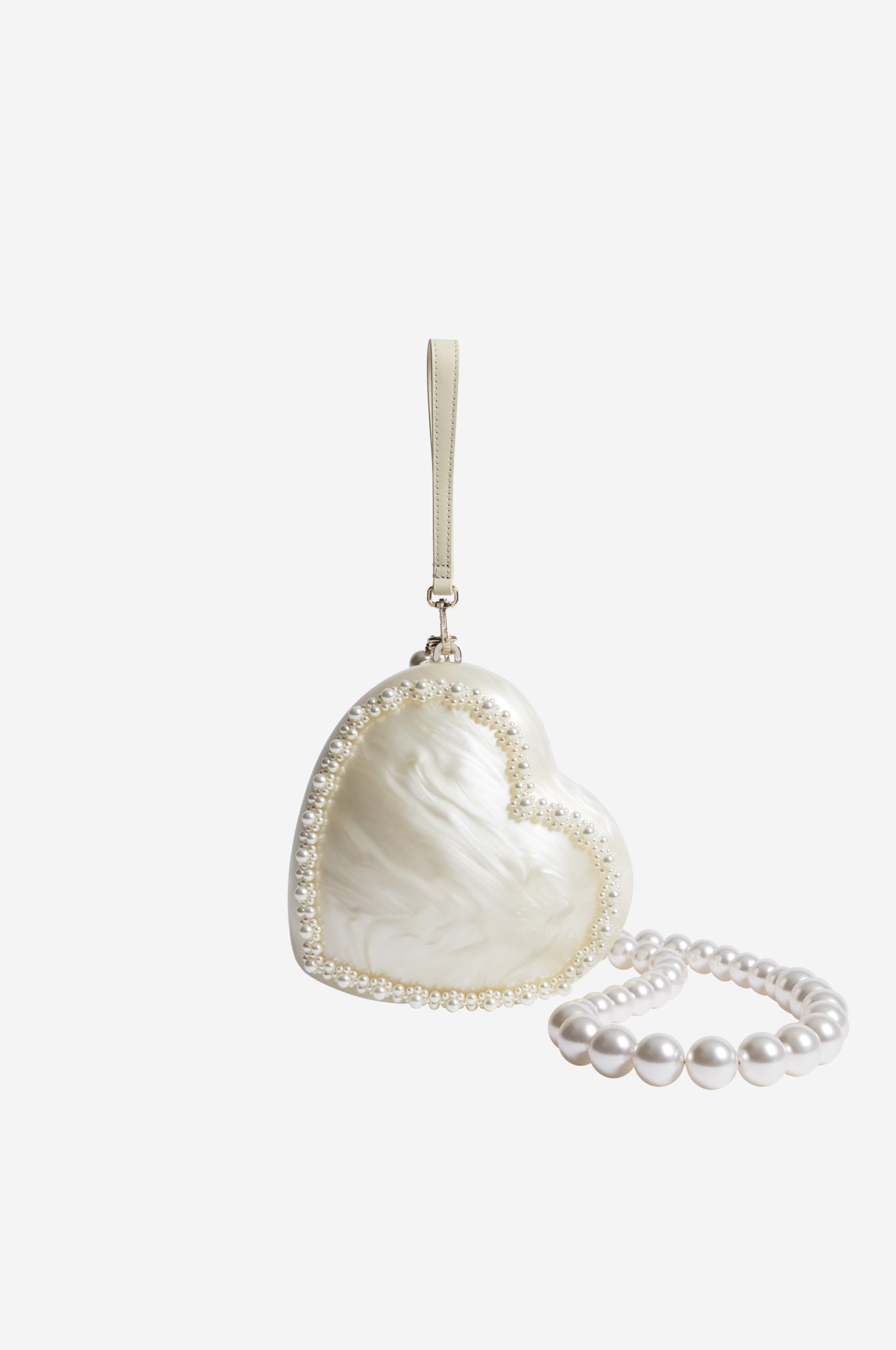 Embellished Pearl Heart Bag