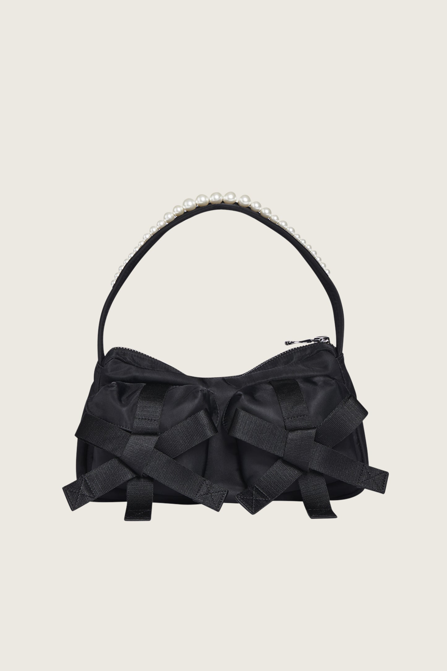 Beaded Utility Bow Pochette Bag