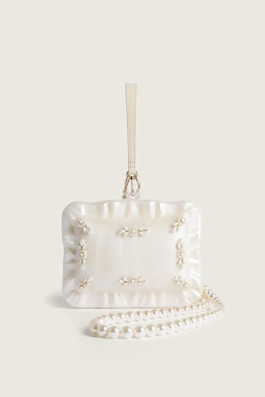 Embellished Pearl Crossbody Pillowcase Bag