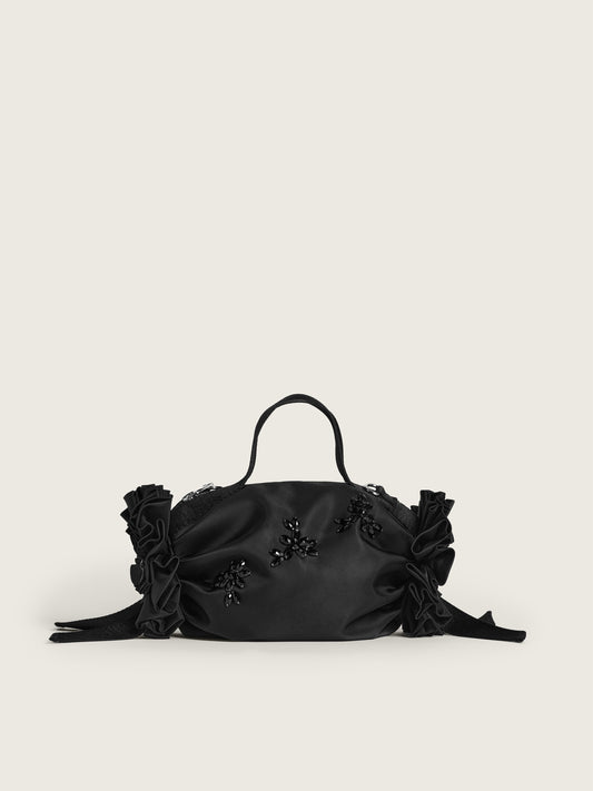 Turbo Embellished Mini Double Ribbon Rosette Bag