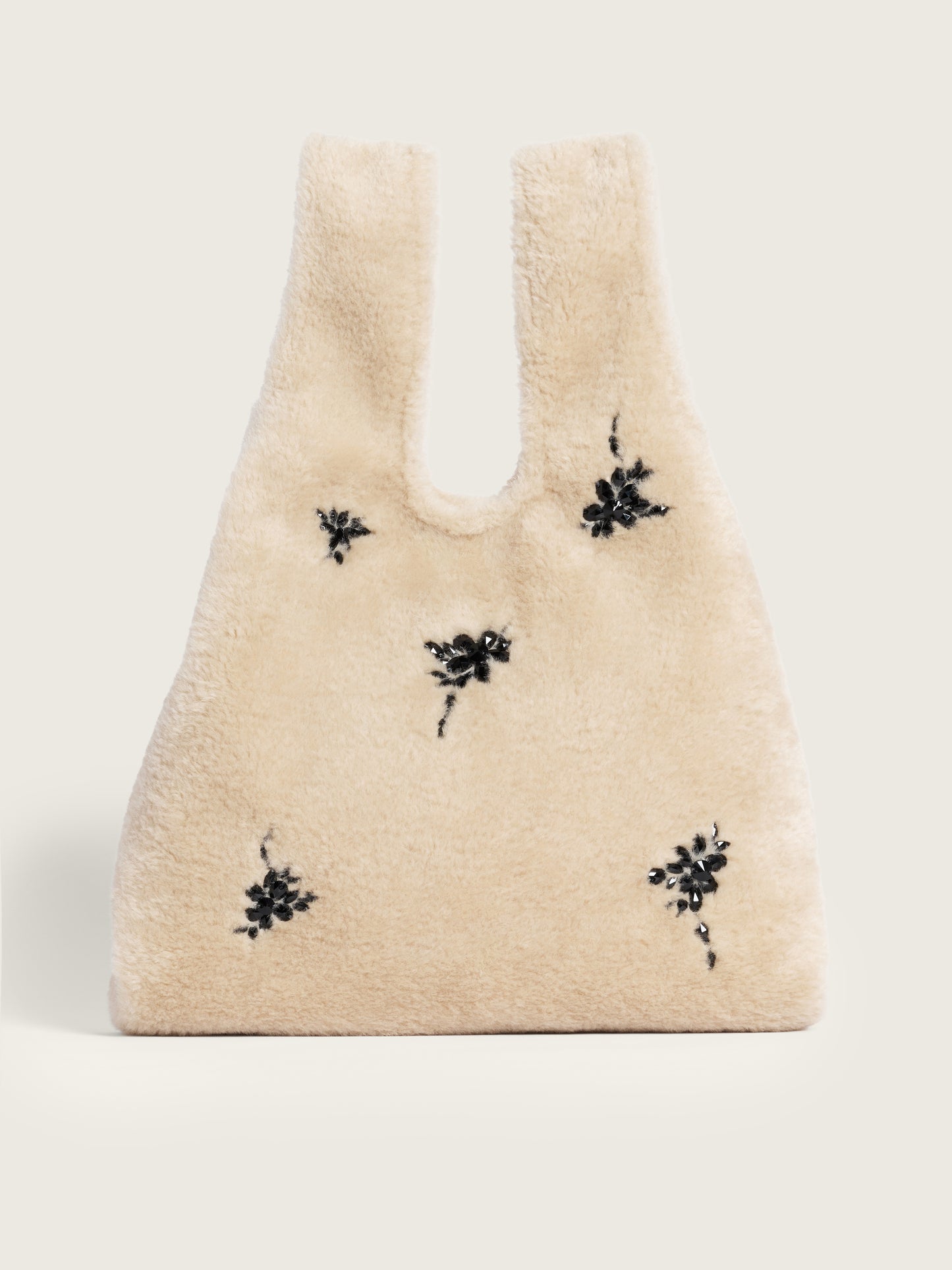 Embellished Faux Fur Shopper Bag