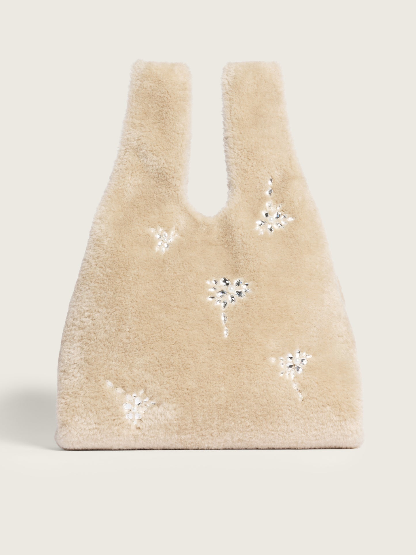 Embellished Faux Fur Shopper Bag