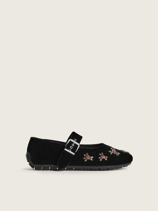 Embellished Mary Jane Ballerina Grip