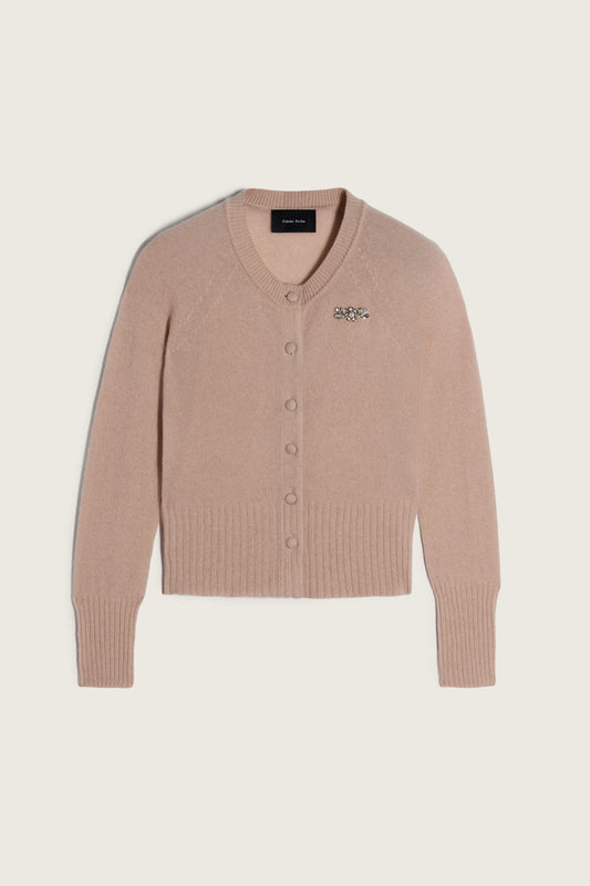 Embellished Relaxed Cashmere Cardigan