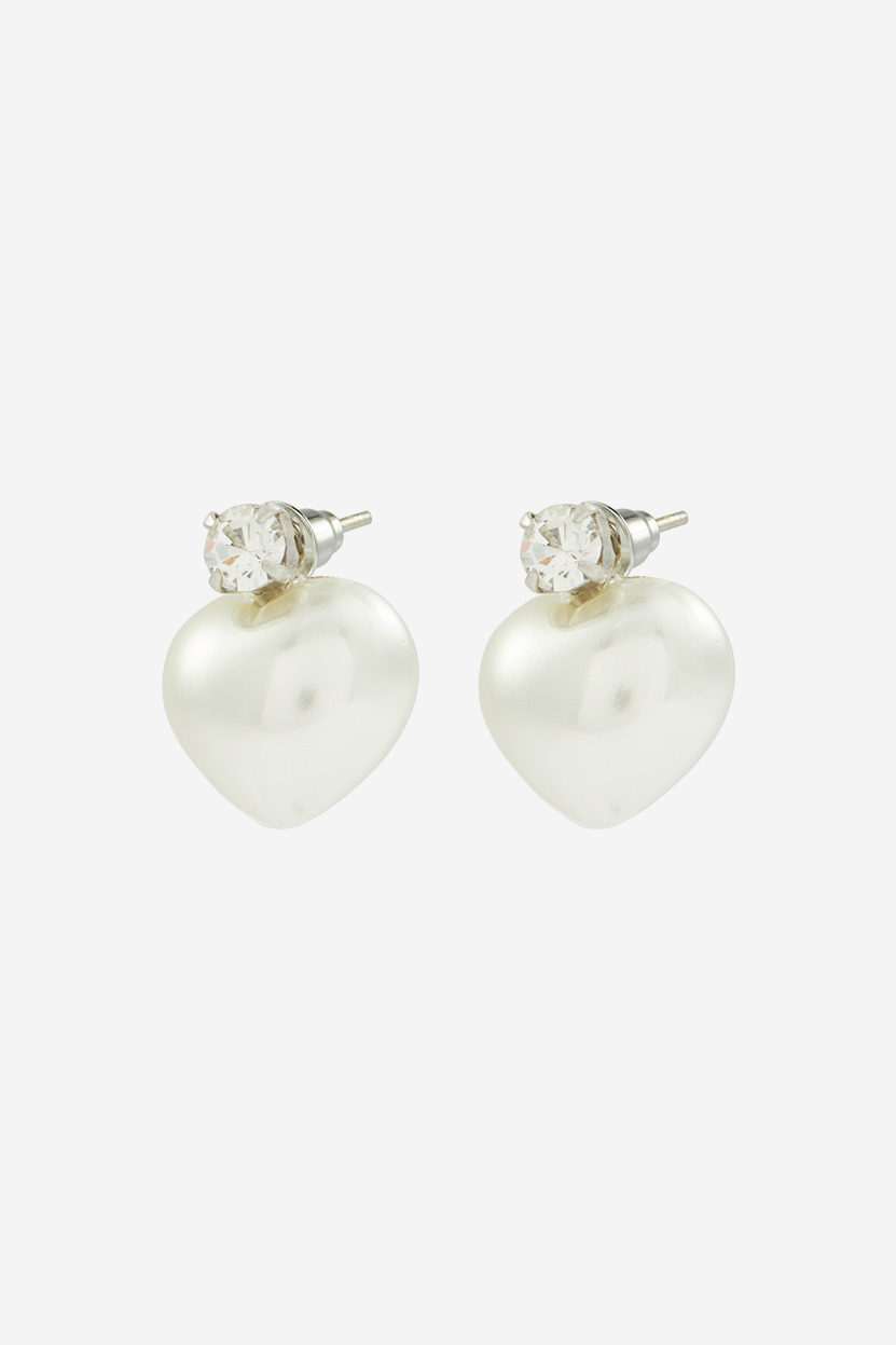 Pearl Heart Earrings