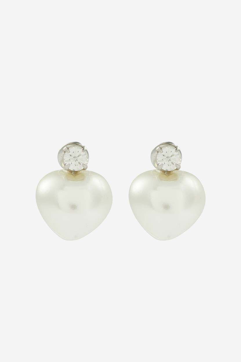 Pearl Heart Earrings