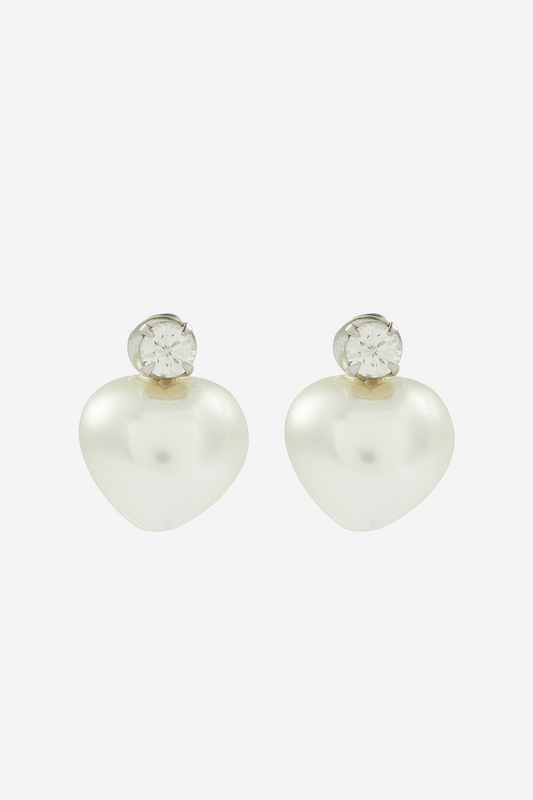 Pearl Heart Earrings