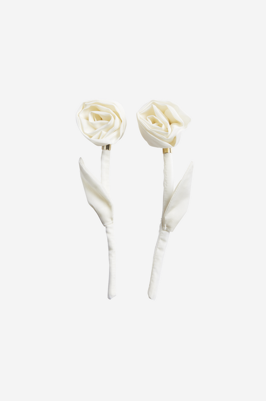 Nylon Rose Stem Earrings