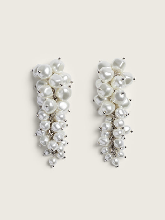 Pearl Cluster Drip Earrings