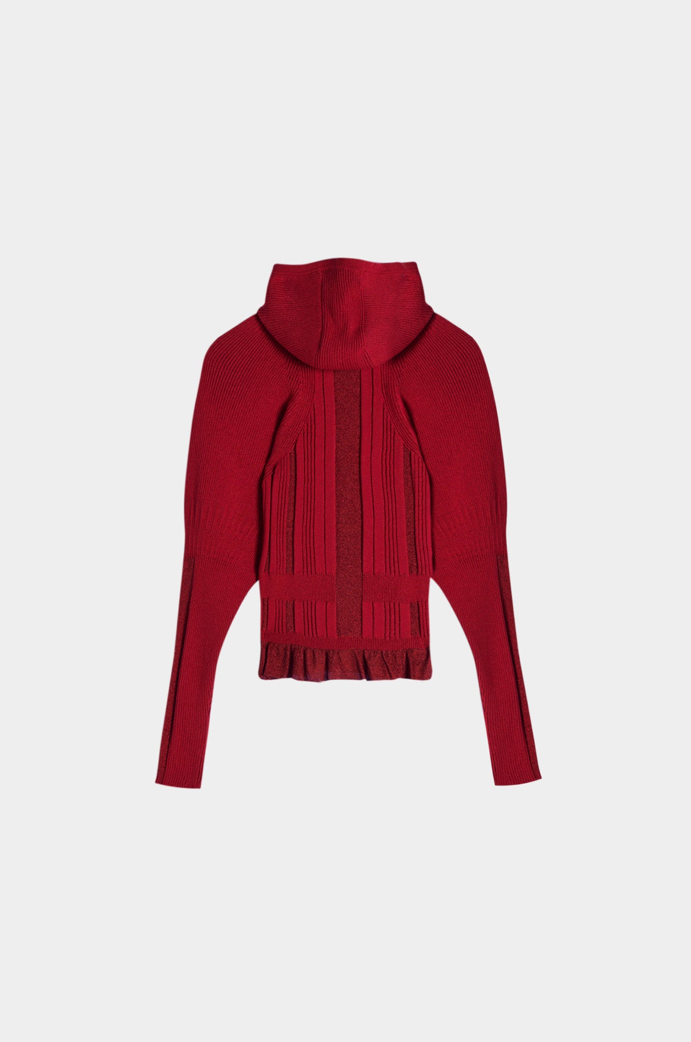 Plaited Tinsel Knit Hood Cardigan