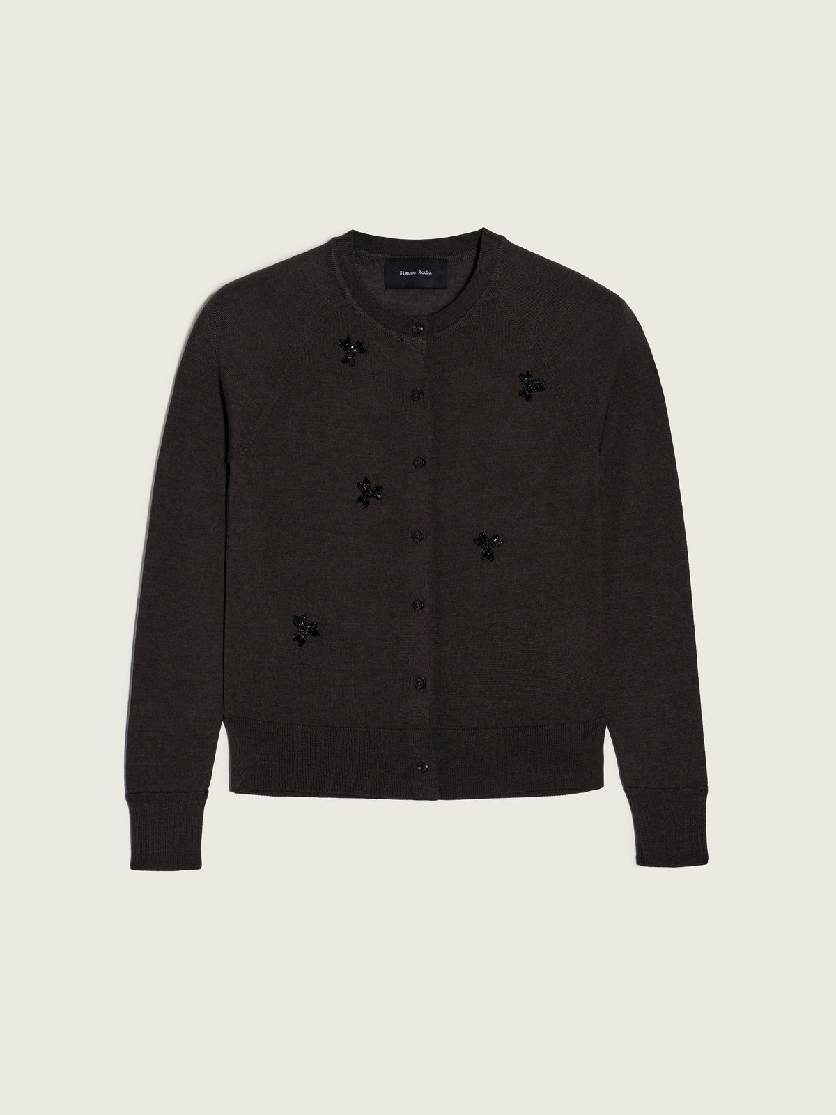 Classic Merino Silk Cardigan With Turbo Embellishment