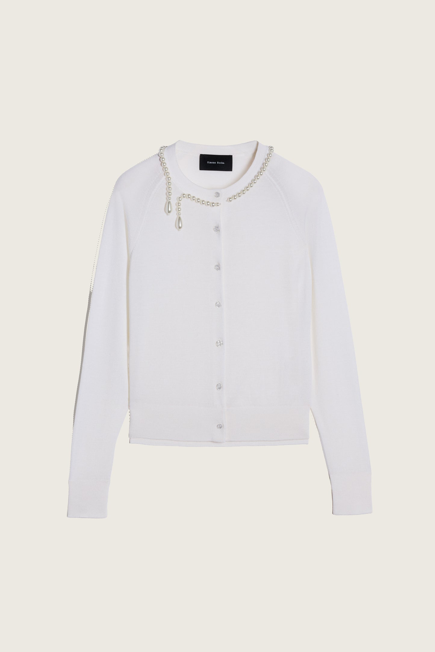 Beaded Classic Merino Silk Cardigan