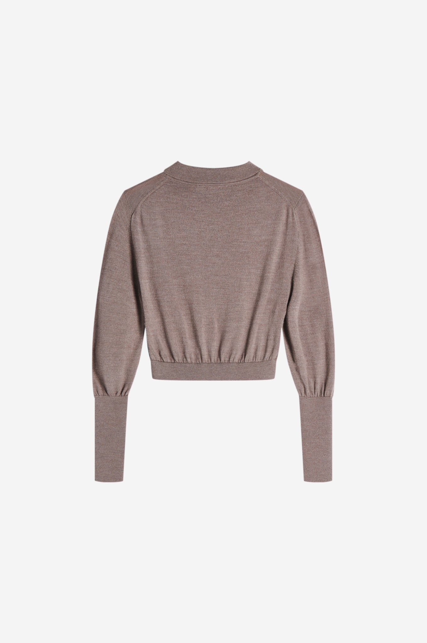 Embellished Merino Silk Knit Polo Jumper