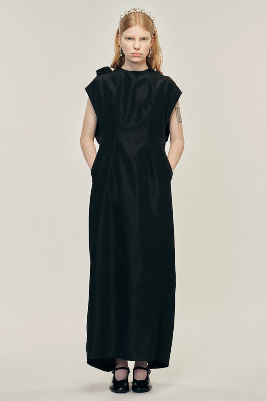 Fitted Back Ruched Detail Chain Dress