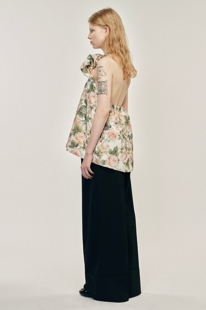 Simone Rocha Gathered Flower Sash Top in Cream