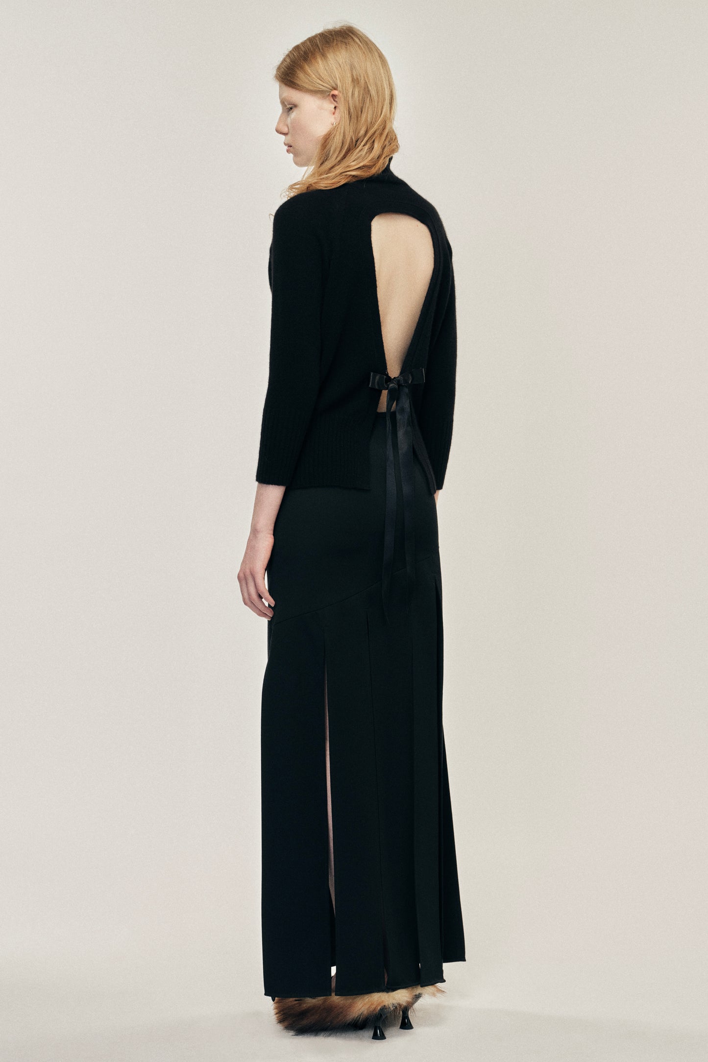 Cashmere Open Back High Neck Jumper