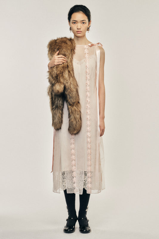 Ribbon Daisy Chain Multi Slit Dress