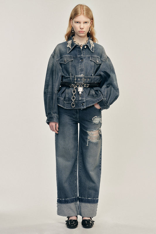 Embellished Straight Leg Jeans