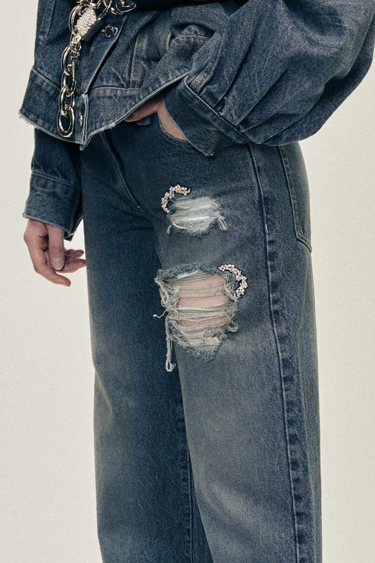 Embellished Straight Leg Jeans