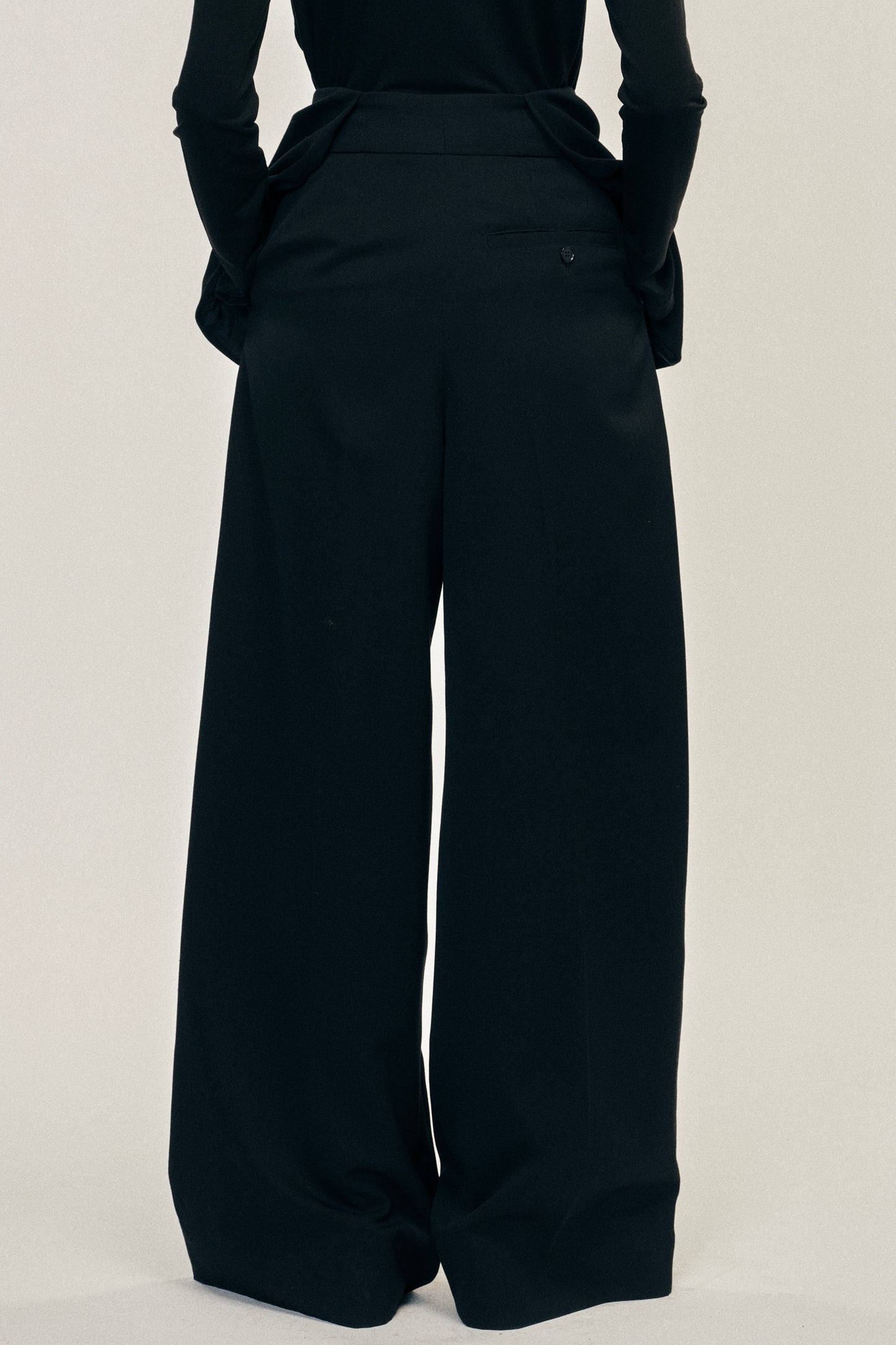 Bow Waist Wide Leg Trousers