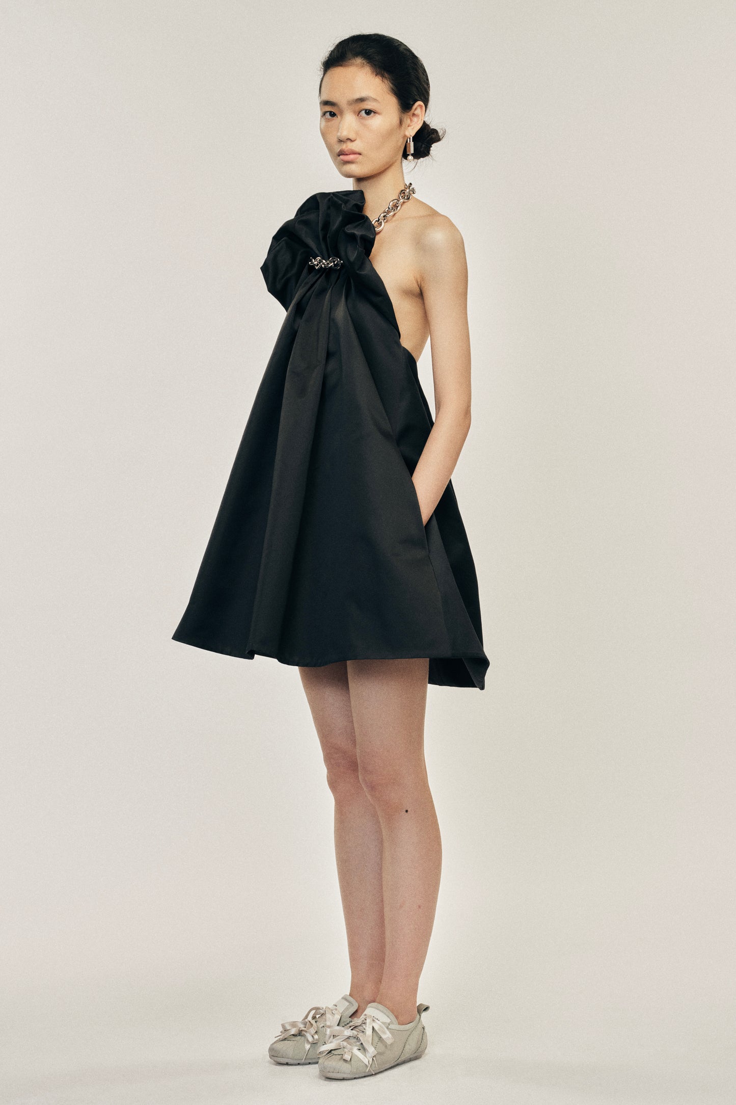 Ruched Duchess Chain Balloon Dress