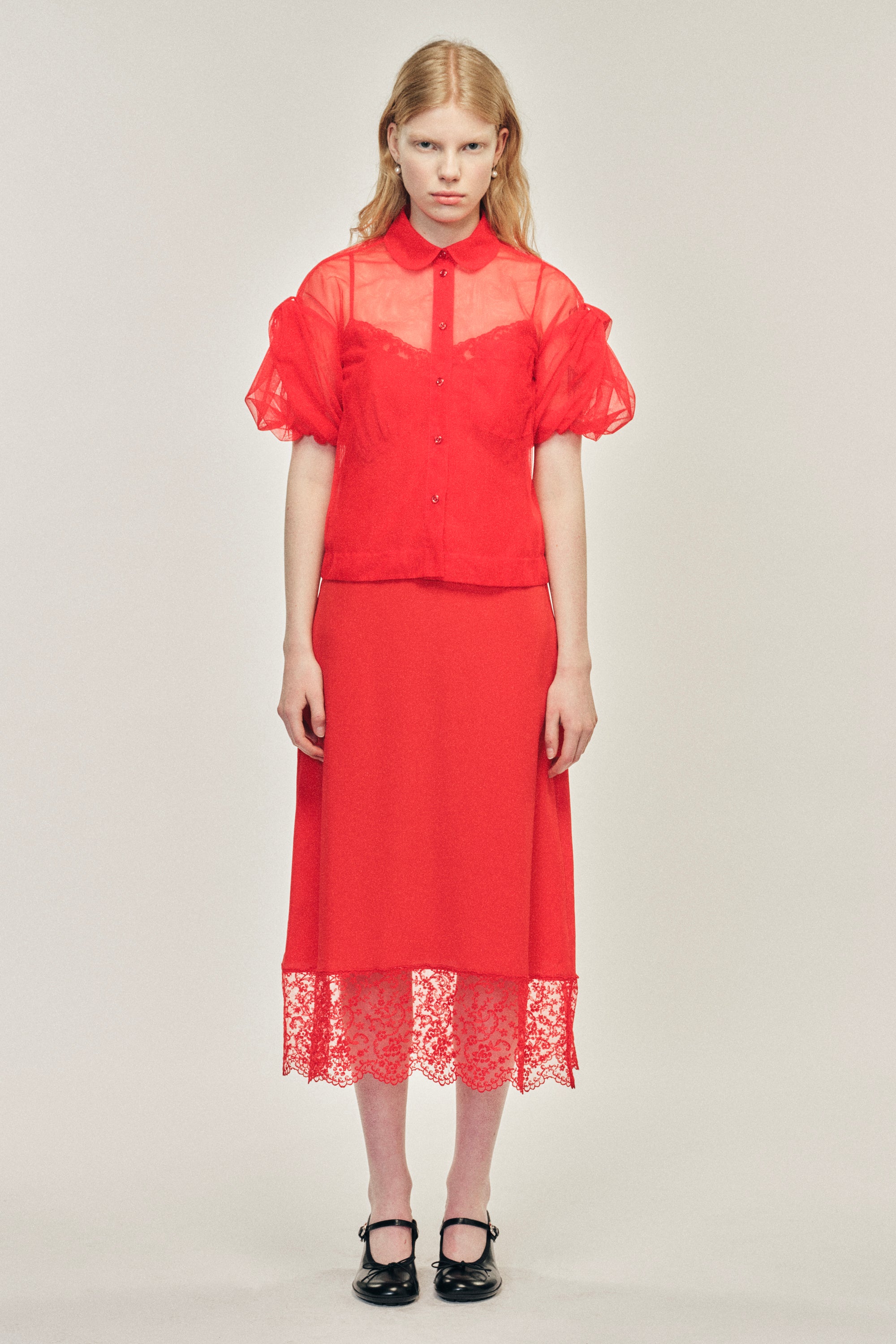 Simone Rocha Black Signature Sleeve Pointed Collar Dress