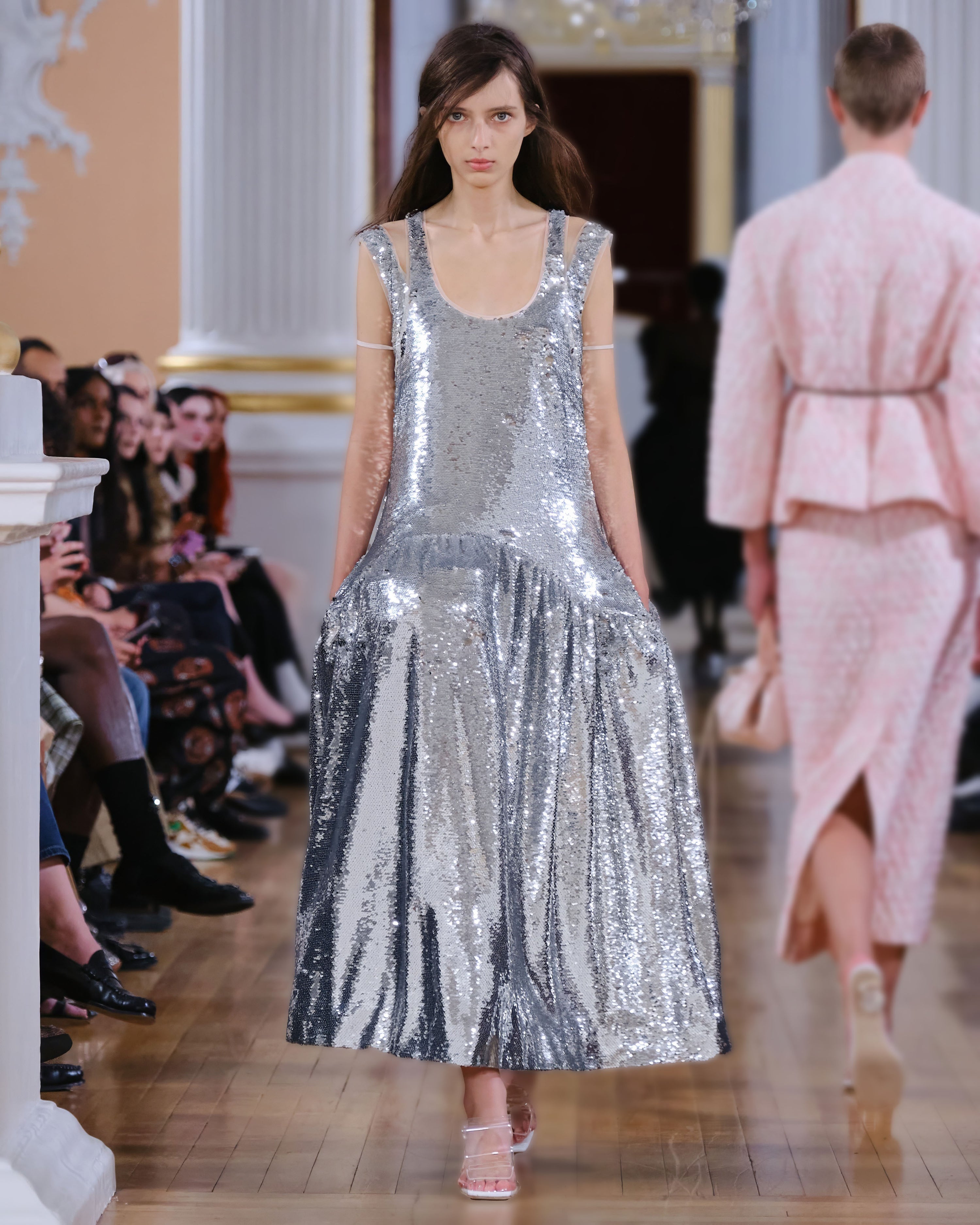 simone rocha dress PINK SLIP Gift of Garb Simone Rochas signature slip dress receives an update with an exaggerated frill detail at the bust OUTFIT OF THE DAY //
