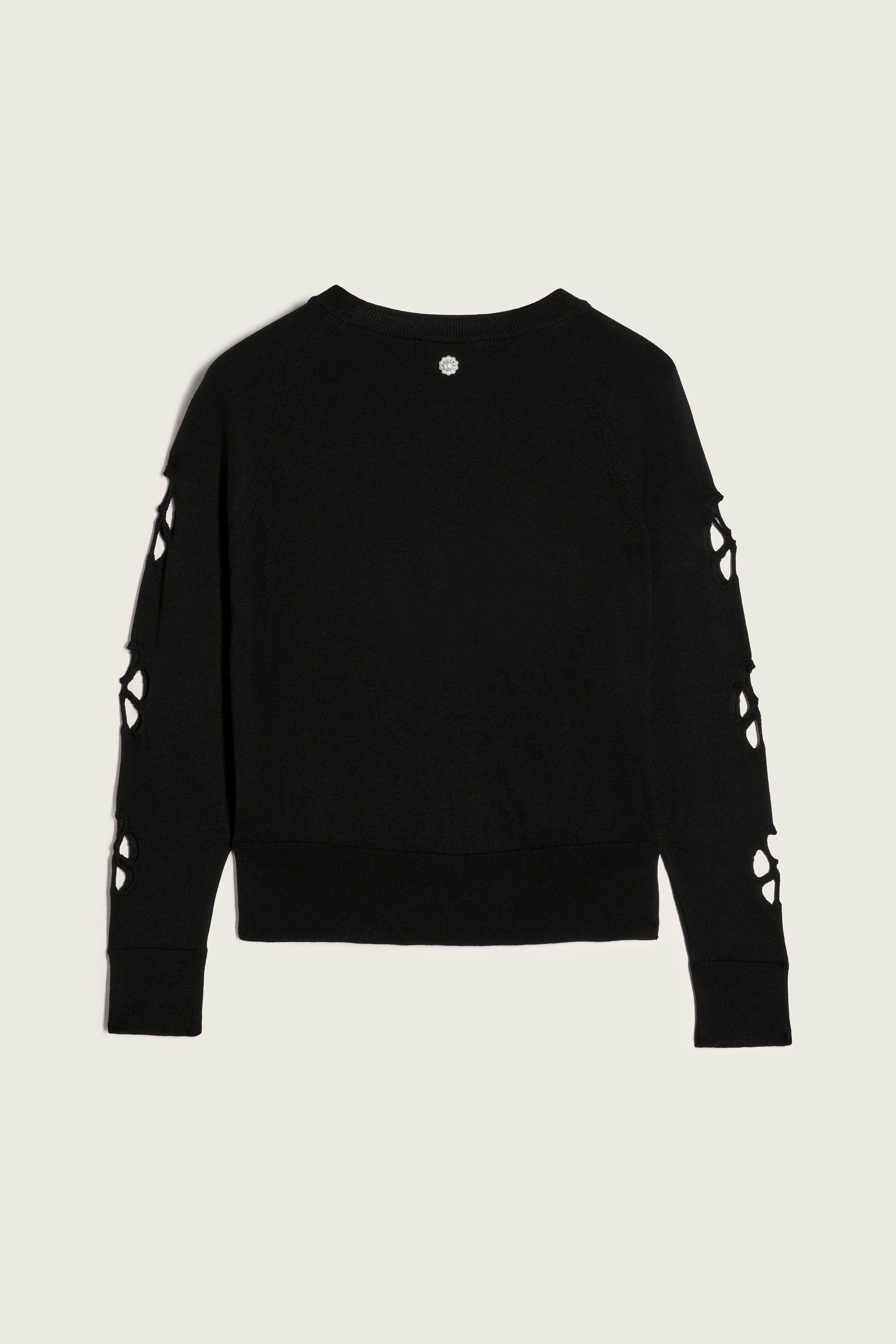 Drawer  Simone  Rocha  パールボタンカーディガン Simone Rocha: Women's Beaded Classic Merino Silk Cardigan (Black