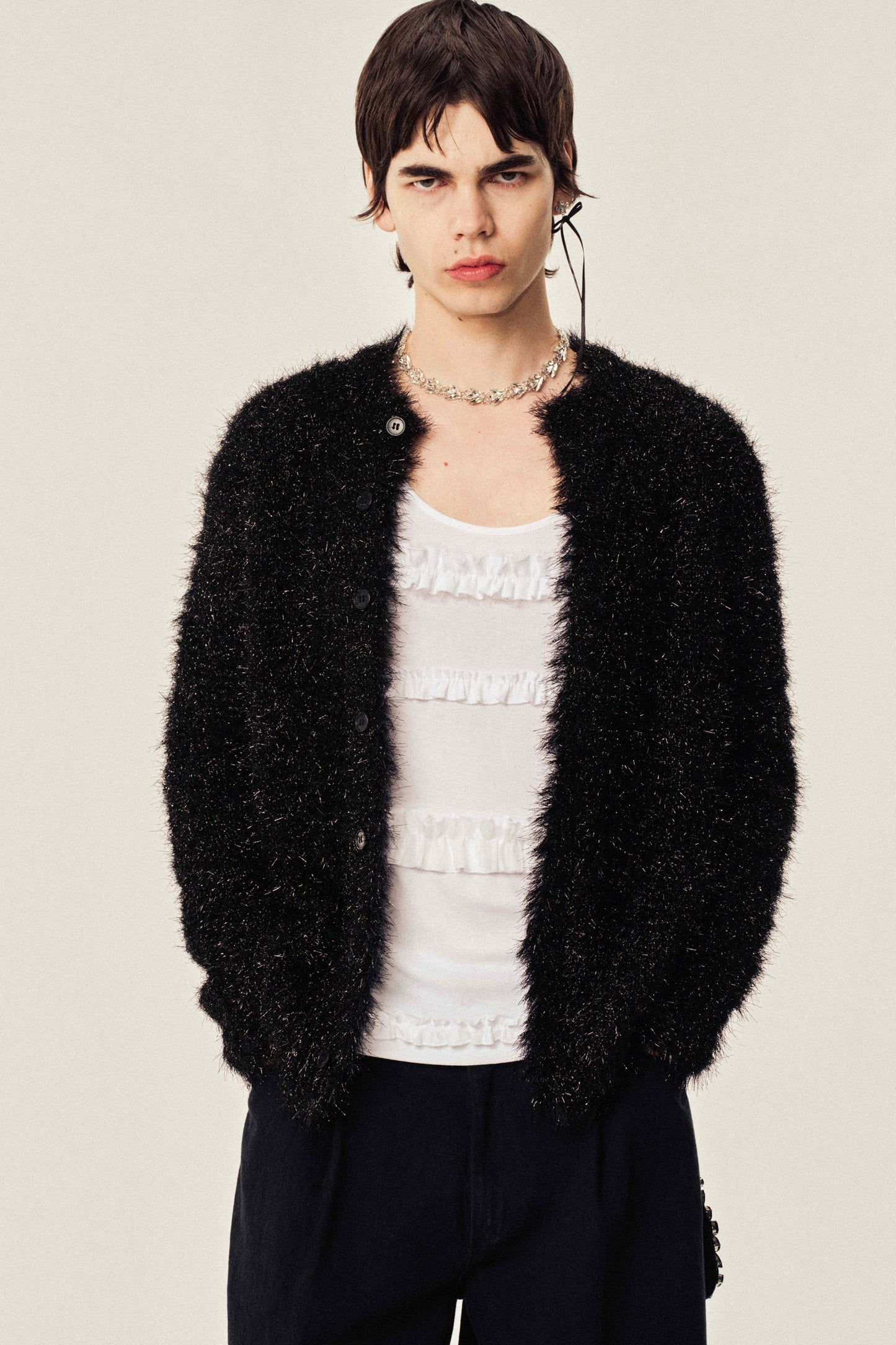 Tinsel Knit Sweater Jacket