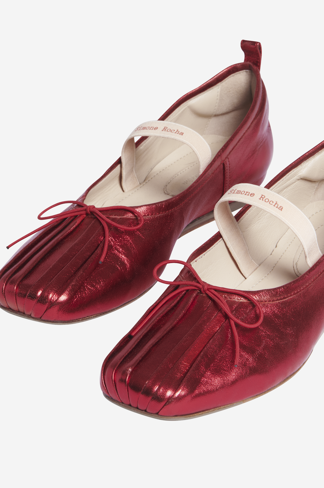Simone Rocha Pink Heart Toe Ballerina Flats