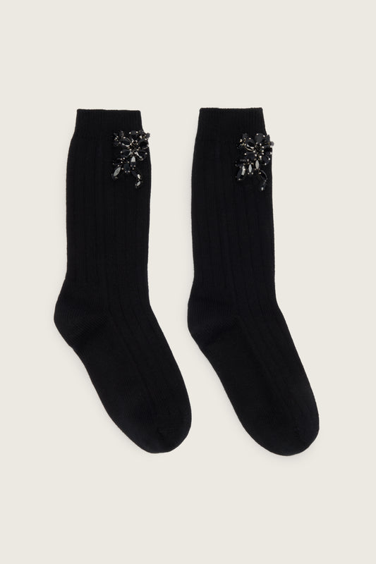 Embellished Rose Ankle Socks